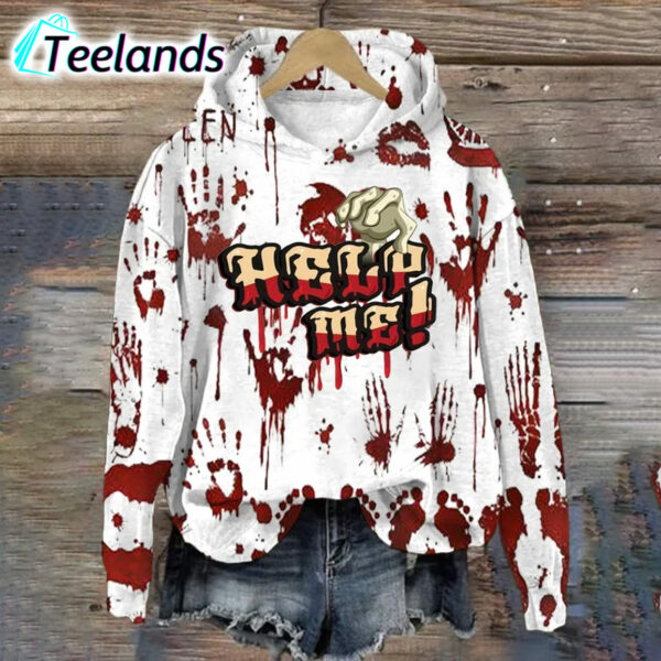 Halloween Bloody Printed Hoodie