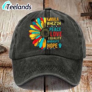 Kamala Walz Peace Love Equality Diversity Hope Hat