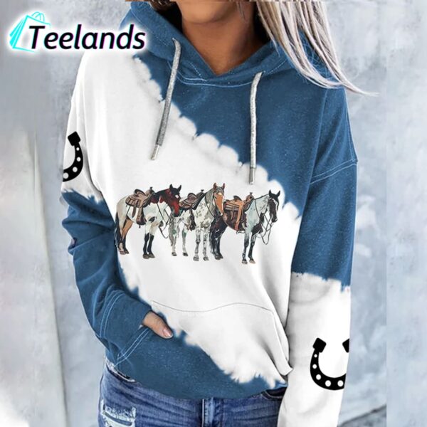 Western Horse Print Hat Sweatshirt 1