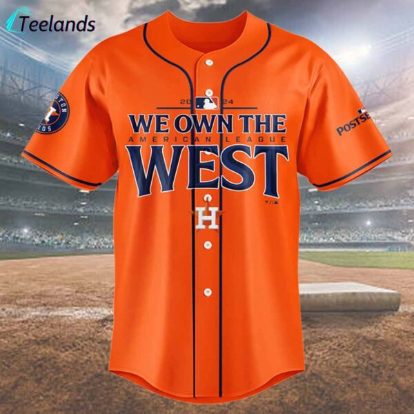 Astros 2024 AL West Division Champions Jersey Orange 1