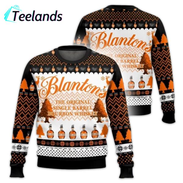 Blantons Bourbon Whiskey Ugly Christmas Sweater