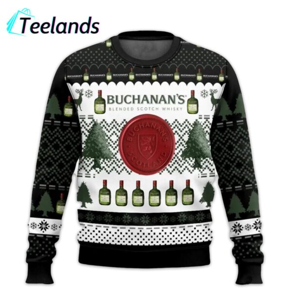 Buchanans Whiskey Ugly Christmas Sweater