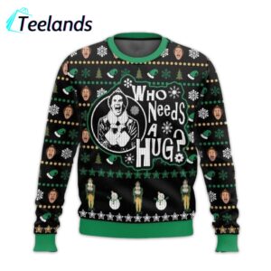 Buddy The Elf Who Needs A Hug Ugly Christmas Sweater