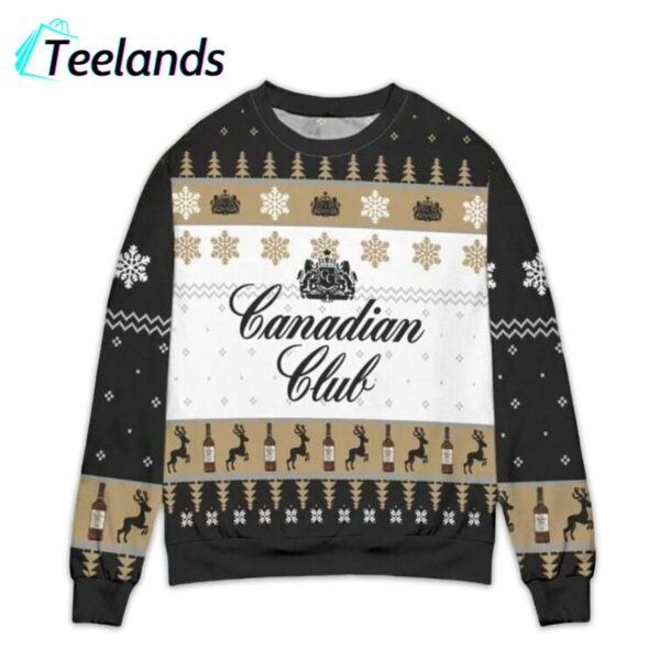 Canadian Club Whisky Snowflake Pattern Ugly Sweater