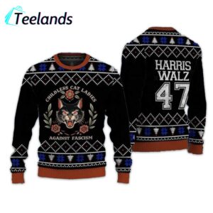 Childless Cat Ladies Against Facism Christmas Sweater