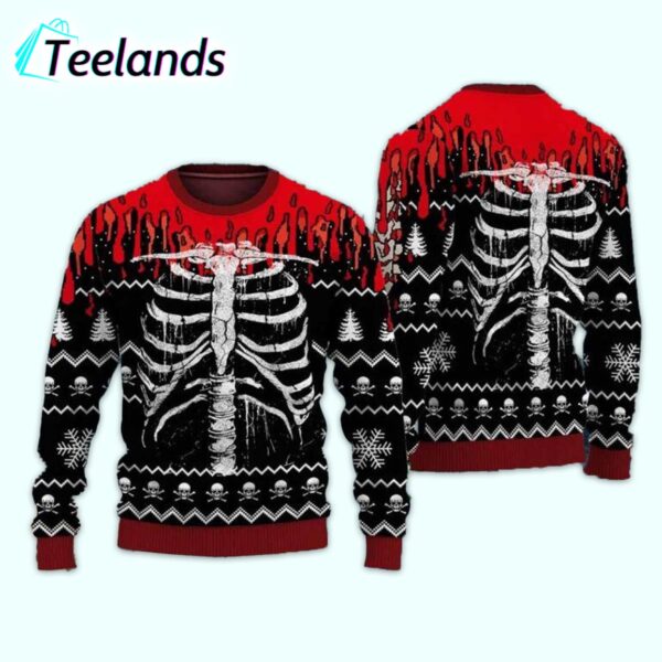 Christmas Lights Skeleton Ugly Sweater