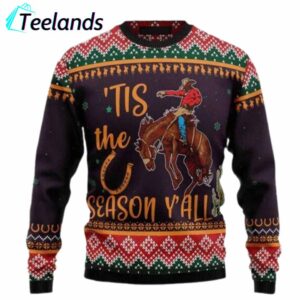 Cowboy Tis The Season Y'all Christmas Sweater