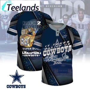 Cowboys Back To Back Super Bowl Champions It Takes All Of Us Polo Shirt