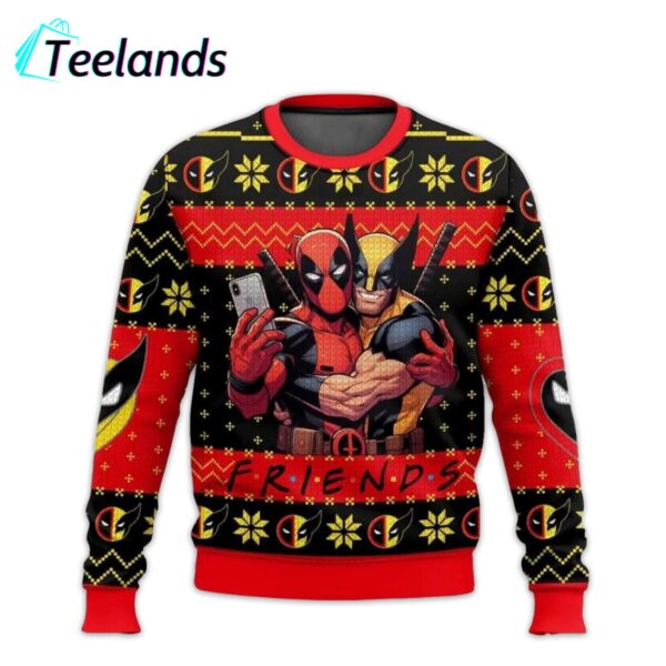 Deadpool And Wolverine Take A Photo Ugly Christmas Sweater