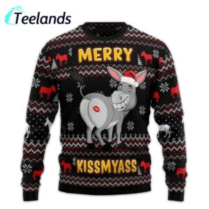 Donkey Merry Kissmyass Ugly Christmas Sweater