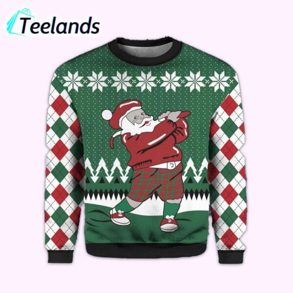 Golfer Santa Christmas Sweater