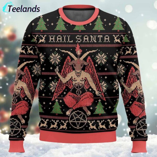 Hail Santa Satan Claus Ugly Sweater 1