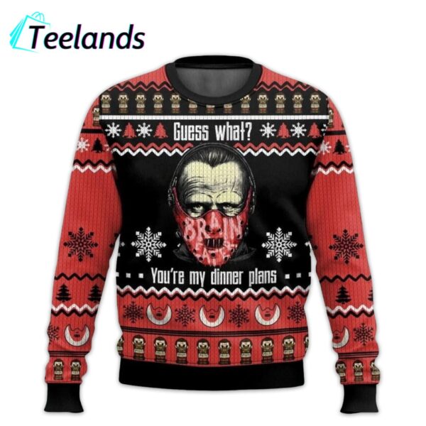 Hannibal Lecter Guess What Youre My Dinner Plans Ugly Christmas Sweater