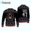 Harris Walz 47 Childless Cat Ladies Against Fascism Christmas Ugly Sweater