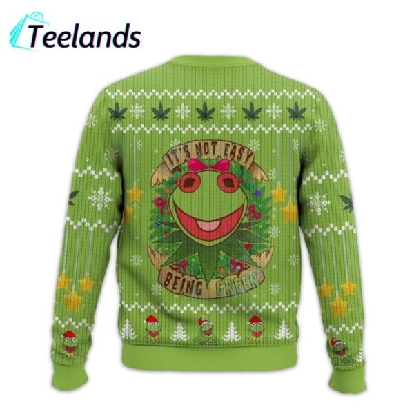 Its Not Easy Being Green 420 Frog Christmas Ugly Sweater