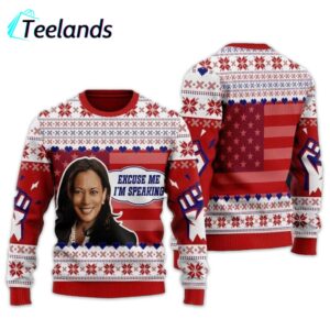 Kamala Harris Excuse Me Im Speaking Christmas Sweater