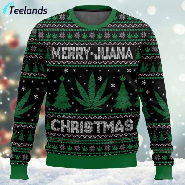 Merry Marijuana Ugly Christmas Sweater 1