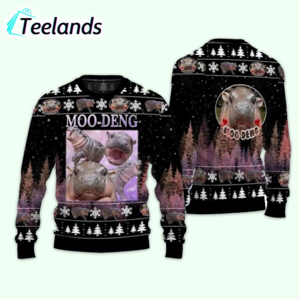 Moo Deng Bouncy Pig In Thai Ugly Christmas Sweater