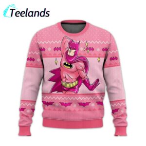 Pink Batman Ugly Christmas Sweater