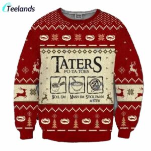 Taters Potatoes Ugly Christmas Sweater 1