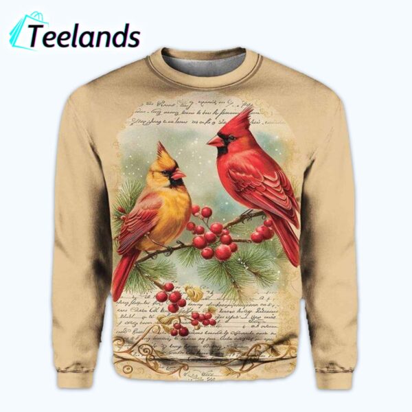 Vintage Cardinal Bird Print Sweatshirt