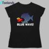 Women's Blue Fish Eating Red Fish Blue Wave 2024 Shirt