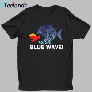 Women's Blue Fish Eating Red Fish Blue Wave 2024 Shirt