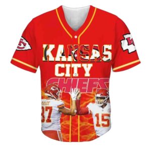 Chiefs Kelce Andy Reid Mahomes Baseball Jersey