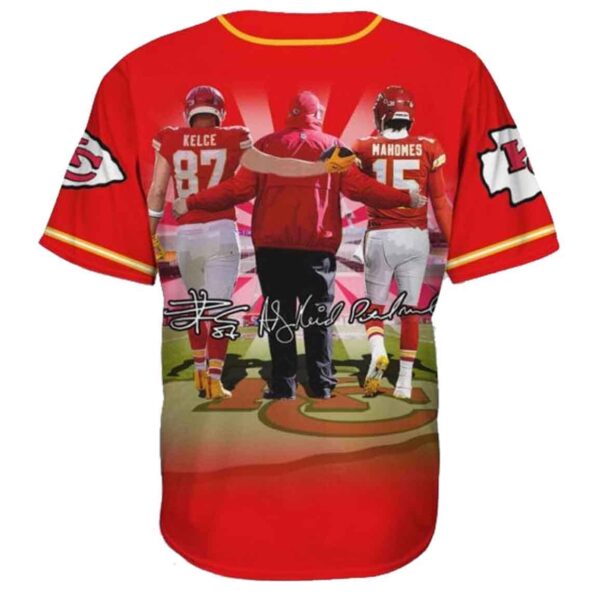 Chiefs Kelce Andy Reid Mahomes Baseball Jersey