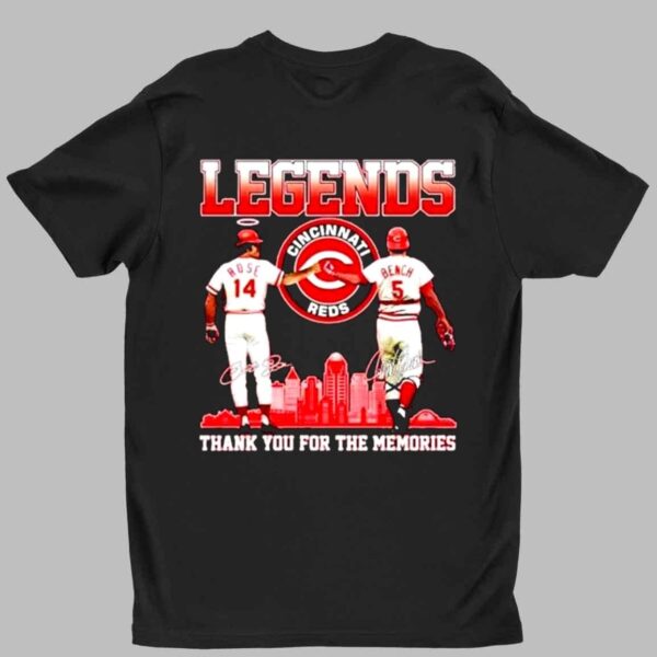 Legends Reds Pete Rose Johnny Bench Thank You For The Memories Shirt 1