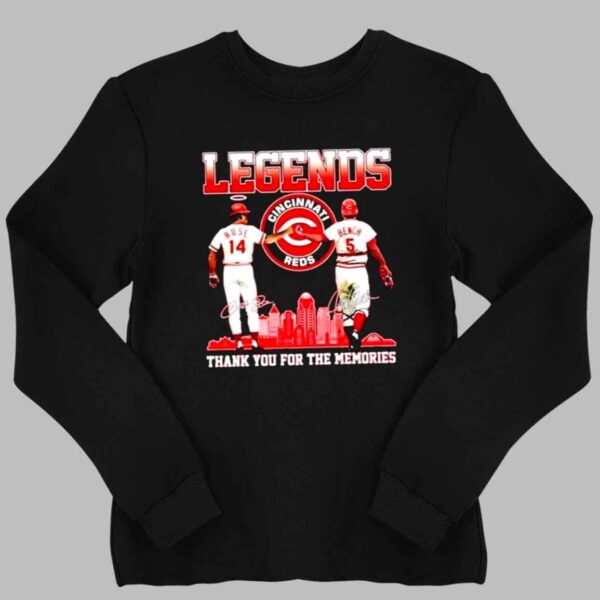 Legends Reds Pete Rose Johnny Bench Thank You For The Memories Shirt 2