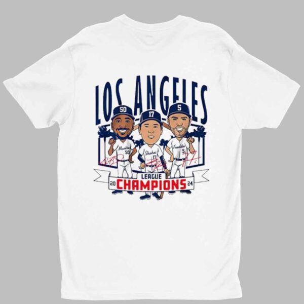 Los Angeles Dodgers Cartoon League Champions Caricatures Signature Shirt