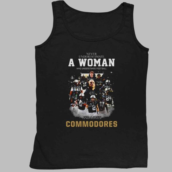 Never Underestimate A Woman Who Understands Football And Loves Commodores Shirt 4