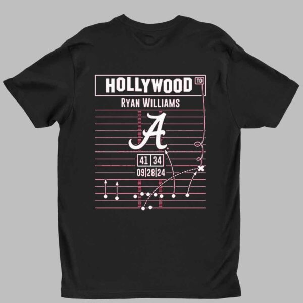 Ryan Williams Hollywood Ending Play Diagram Alabama Crimson Tide Football Shirt 1