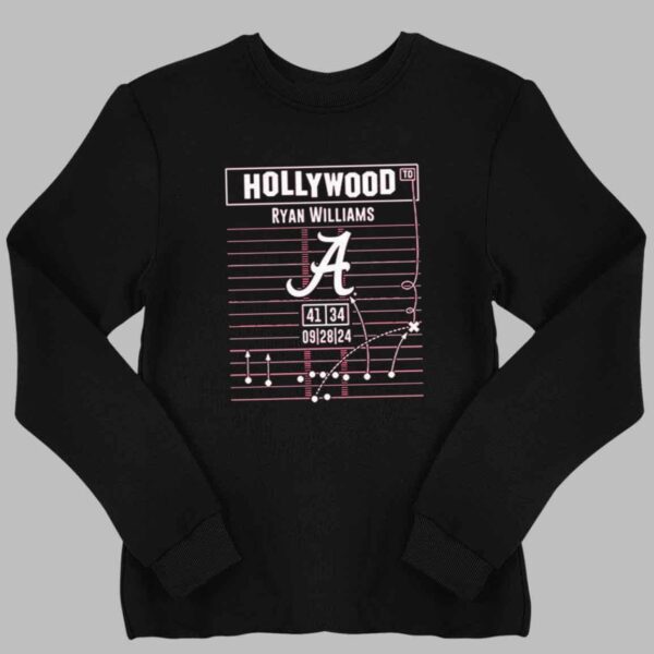 Ryan Williams Hollywood Ending Play Diagram Alabama Crimson Tide Football Shirt 2