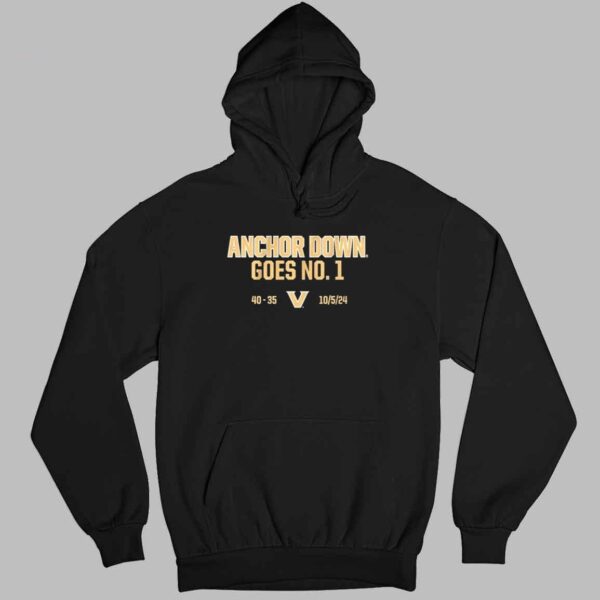 Vanderbilt Commodores Football Anchor Down Goes No 1 Shirt 3