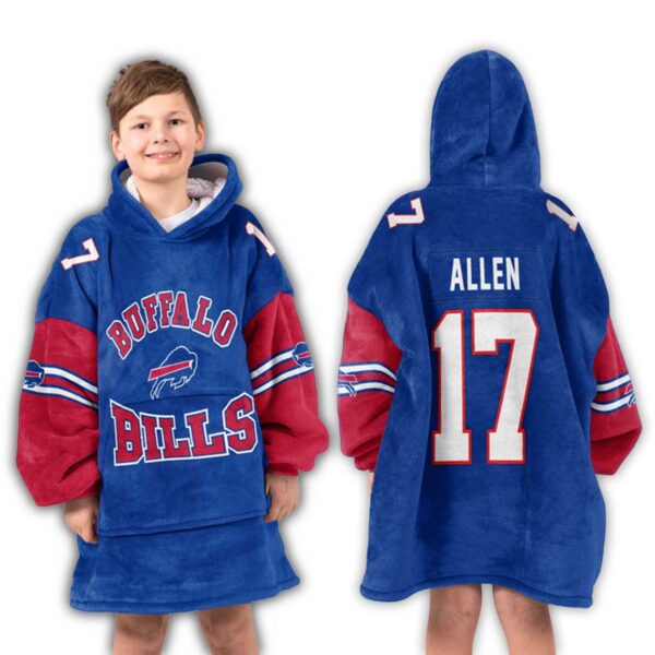 17 Josh Allen Buffalo Bills Football Unisex Blanket Hoodie 3