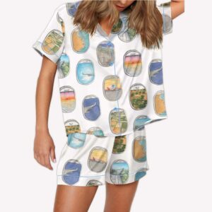 Airplane Window Travel Art Pajama Set 1