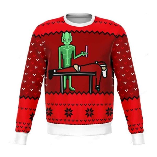 Alien And Santa Dildo Funny Ugly Christmas Sweater