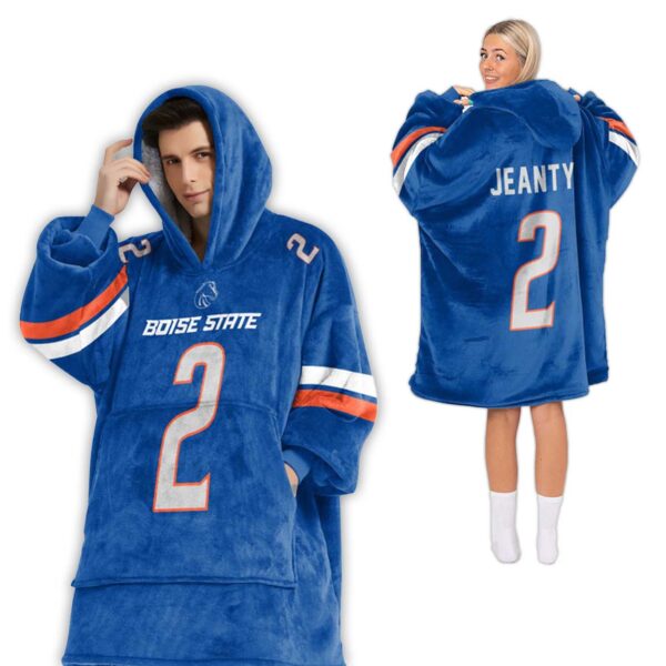 Ashton Jeanty Boise State Football Unisex Blanket Hoodie 2