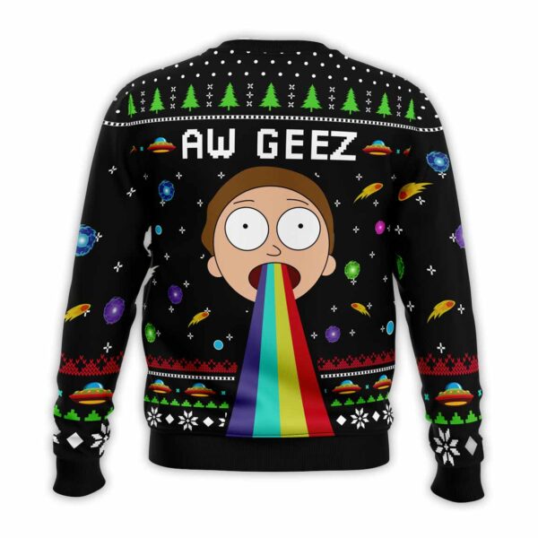 Aw Geez Rick and Morty Ugly Christmas Sweater 2