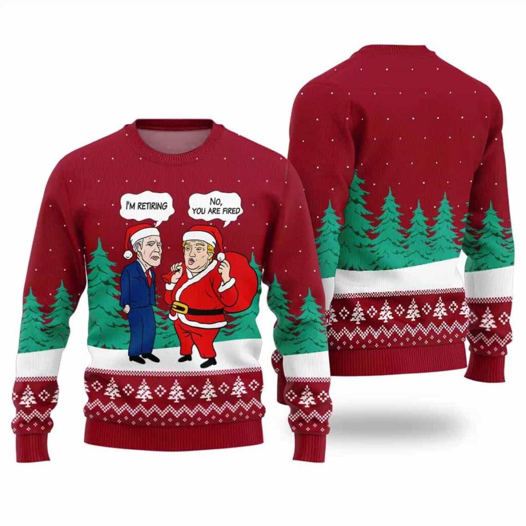 Biden And Trump Political Ugly Christmas Sweater 1