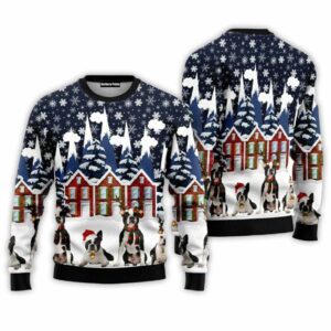 Boston Terrier Family Ugly Christmas Sweater