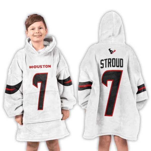 C J Stroud Houston Football Unisex Blanket Hoodie 3