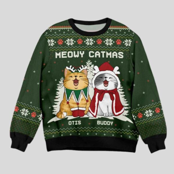 Cat Meowy Catmas Ugly Christmas Sweater