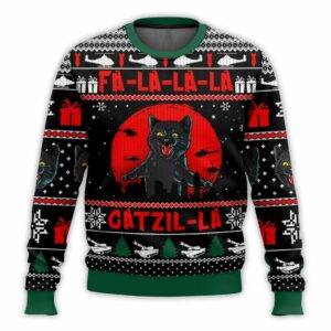 Catzila Ugly Christmas Sweater 1