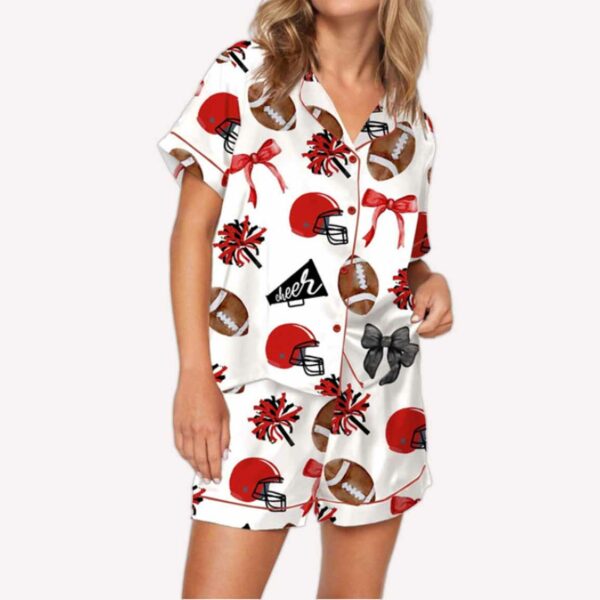 Cheer Football Coquette Bows Pajama Set 2