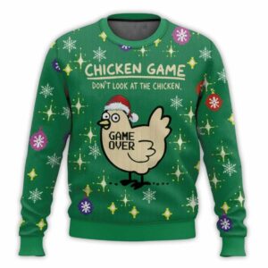 Chicken Game Ugly Christmas Sweater 1