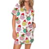 Christmas Colorful Pickleball Satin Pajama Set 1