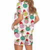 Christmas Colorful Pickleball Satin Pajama Set